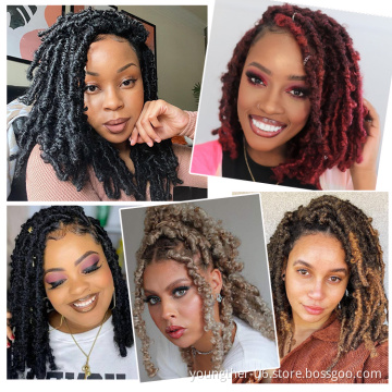 Synthetic Distressed Butterfly Locs Braiding Hair Distressed Water Wave Faux Loc Crochet Wavy Dread Butterfly Locs